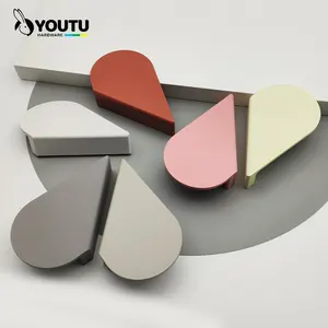 Aluminum Big Heart Shape Handles Pair Using Handles Colorful Handles Suitable For Kitchen Cabinet Bedroom Closets All Drawers