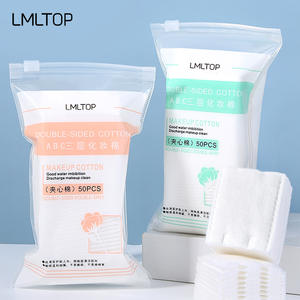 LMLTOP Double-Sided Makeup Cotton <b>Pads</b> 50Pcs Three-Layer Non-Woven For Makeup Removal And Nail Polish <b>Cleaning</b> - Product Image 1