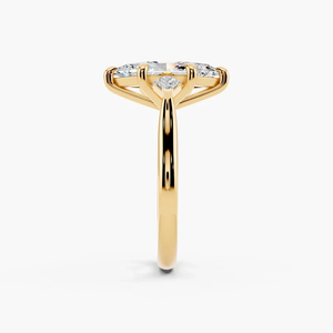 Bague de fiançailles SGARIT en or jaune massif 18 carats avec diamant de laboratoire de 1 carat de forme marquise et diamants latéraux triangulaires pour femme - Product Image 3
