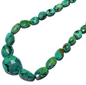 Perles de turquoise verte naturelle de qualité AAA + perles à facettes en vrac pour la fabrication de bijoux - Product Image 2