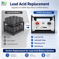 Batterie LiFePO4 XU 5KWh 51.2V 100Ah pour stockage d'énergie solaire hors réseau, compatible rack de serveur, avec 6000 cycles pour le stockage d'énergie domestique