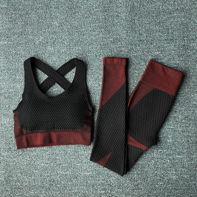 red 2pcs bra+leggings