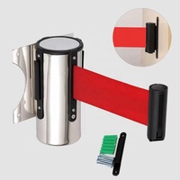 2M 3M 201 acier inoxydable Poteaux de contrôle de file d'attente noirs Ceinture rétractable Barrière de poteau de ligne Corde de contrôle et poteau de barrière