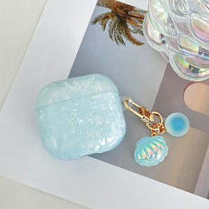Jolies filles perle coquille pendentif décoration motif casque couverture accessoire pour <span class=keywords><strong>Airpods</strong></span> Pro Case - Product Image 2