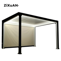 Gazebo extérieur personnalisé, cour, toit rotatif à lames électriques, gazebo extérieur en alliage d'aluminium, auvent de jardin, pare-soleil