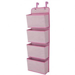 Modern Overdoor Foldable Fabric Hanging Organizer with Metal Hook for Magazine and Toy Storage - Product Image 1