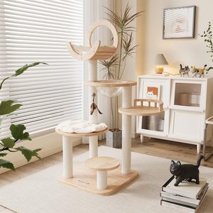 <span class=keywords><strong>Extra</strong></span> Grote Houten Toren Hoog Multi-Level Stabiel Appartement Voor Grote Katten Multifunctioneel Kattenmeubilair Activiteitengebouw - Product Image 4