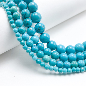 Belone Groothandel Geverfd Blauw Howliet <span class=keywords><strong>Turquoise</strong></span> Ronde Kralen Voor Diy Sieraden Maken 7 Inch - Product Image 5