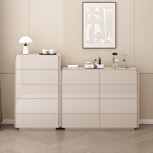 Lxyx Luxury Champagne Color 5 Drawer <b>Chest</b> Eco Friendly Modular Minimalist Bedroom <b>Storage</b> Cabinet Home Bed End <b>Large</b> Capacity - Product Image 1