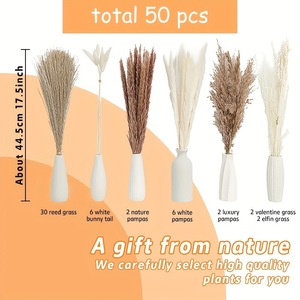 50pcs Mariage Décoration de La Maison Artificielle Grandes Moelleux <span class=keywords><strong>Pampas</strong></span> Fleurs Artificielle Plante Bouquet Faux <span class=keywords><strong>Pampas</strong></span> Herbe - Product Image 3