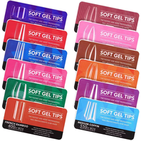 Offre Spéciale Amande Stiletto Couverture Complète Demi Faux Ongles Conseils Rond Cercueil Gel Extension pour Doigts Échantillon Gratuit Boîte Motif Carré