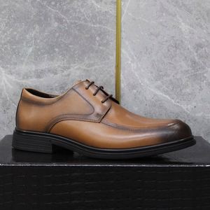 Chaussures habillées de luxe originales en cuir à lacets et bout pointu pour affaires et mariages, respirantes, légères, antidérapantes, avec patchwork en caoutchouc – Collection 2025 - Product Image 5