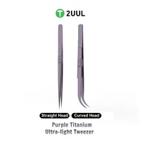 2UUL Ti21 Ti22 Titanium Ultralight Pincet Paars Gebogen/Recht voor Mobiele Telefoon Reparatie Hoge Precisie Vliegende Draad Pincet