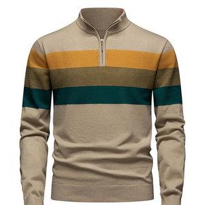 Nouveauté Pull en maille pour homme à col montant, coupe ajustée, tendance, décontracté, pull en maille à col montant tendance pour homme - Product Image 4