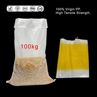 Sacs tissés en PP transparents de qualité alimentaire 50 kg 100 kg, sacs d'emballage haute résistance pour céréales et sucre, directement de l'usine chinoise