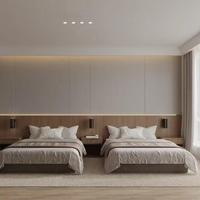 Brandneue Moderne Maßgefertigte Hochwertige Hotelbetten Holzpaneel Schlafzimmermöbel für Hotels und Apartments