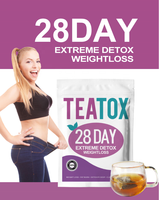 Thé minceur au thé vert en sachets, marque privée, thé diététique à base de plantes naturelles, thé détoxifiant pour le corps, 28 jours, thé détoxifiant minceur