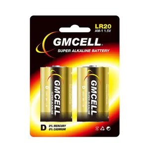 GMCELL OEM Supported 1800mins Lr20 D Lr20 Um1 Alkaline 1.5v D Type Battery
