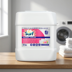 Lessive liquide professionnelle Vietnam Surf, parfum floral, adoucissant pour tissus, détachant, bidon de 9 kg, 1 paquet par carton - Product Image 2