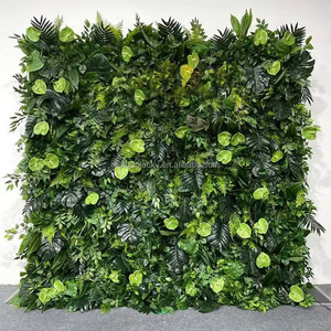 Panel de Pared Verde Artificial MoKtong con Helechos y Flores, Fondo de Hierba Artificial Realista con Hiedra de Seda para Interiores de Restaurantes y Cafés - Product Image 6