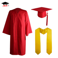 Vente en gros Casquette et robe de graduation noire mate unisexe Uniforme universitaire adulte pour usage scolaire