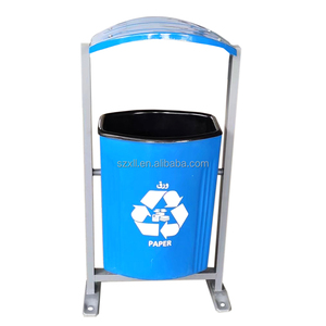 China factory sale uv resistance aging resistance blue outdoor waste bin paper recycling bin with lid