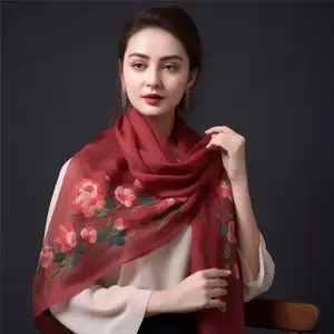 Sciarpa per le donne elegante inverno lavorato a maglia Designer Pashmina Cashmere cotone lana signore ricamo scialli altre sciarpe Hijab