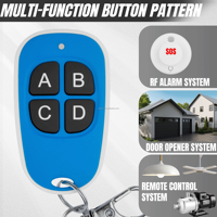 Control Remoto Inalámbrico RF de Cuatro Canales 433mhz Tipo Copiador para Puerta de Garaje y Persianas Enrollables