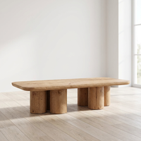 Table basse rectangulaire en bois massif de style moderne et luxueux, faite à la main, durable, design Wabi-Sabi pour salon