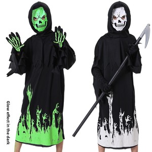 Costume de cosplay Halloween Grim Reaper avec faucille lumineuse, tenue de vampire américain de style occidental, en polyester, taille 18 - Product Image 1