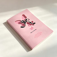 Großhandel Rosa Schleife Ausgestanztes Genähtes Papier-Notizbuch 16K Niedliches Mädchenhaftes Tagebuch Schüler-Schreibwaren Geschenk