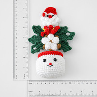 Décoration de Noël faite à la main en crochet : Père Noël en pot, arbre de Noël en fil, ornement de table, décoration de maison pour les fêtes, cadeau, vente en gros