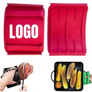 Maniques de cuisine en silicone personnalisables avec logo, résistantes à la chaleur et aux coupures, antidérapantes, et pince alimentaire pour barbecue, cuisson et pâtisserie - Product Image 1