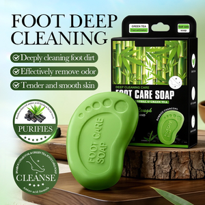 Savon pour les pieds au charbon de bambou et au thé vert, savon pour les pieds nettoyant en profondeur et éliminant les odeurs - Product Image 2