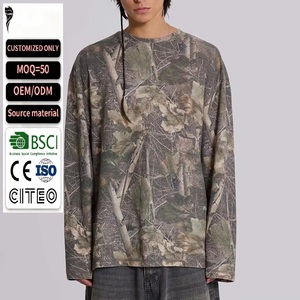 เสื้อยืดแขนยาวลายพรางผ้าฝ้าย 100% ระบายอากาศได้ดี รุ่น Custom Woodland สำหรับผู้ชาย ขายดี - Product Image 1
