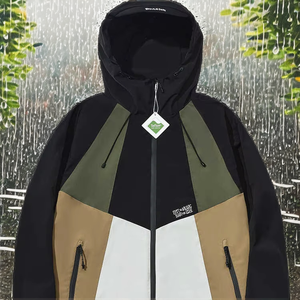 Chaqueta de Exterior Impermeable y Cortavientos con Capucha, Diseño Color Block, Fabricante Mayorista Personalizado OEM Unisex - Product Image 2