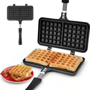 Mini doppia griglia in ghisa teglia da forno Waffle Maker piccolo tostapane doppia padella