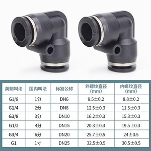 ข้อต่อสายลมแบบเร็ว Qingze ข้อต่อพลาสติกรูปตัว L 90 องศา ขนาด 4 6 8 10 12 มม. - Product Image 1