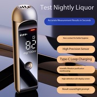 Testeur d'alcool numérique en gros d'usine, rechargeable par USB, avec écran LED, détecteur d'alcoolémie 0,000~0,199 % BAC, testeur d'haleine alcoolisée