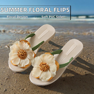 Fashion New Summer Trendy Anti-Slip Breathable Soft Evergreen PVC Flat <b>Thong</b> Flip Flops for Summer <b>Beach</b> Vacation - Product Image 5