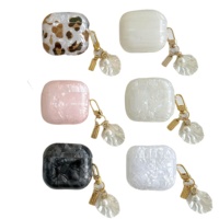 Étui de protection pour écouteurs AirPods 4 3 2 1 en TPU avec motif coquille style Ins et breloque perle, compatible AirPods Pro 3