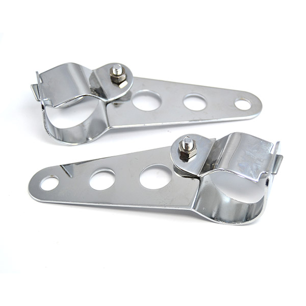 Staffa Portafaro Universale Per Moto In Acciaio Inox – Supporto Regolabile Colore Argento, Kit Di Montaggio Completo Con Viti E Dadi - 3