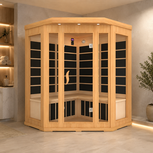 HG Large Indoor <b>Corner</b> Infrared with L-Shaped Seating, LED Ambient Lighting, Oxygen <b>Bar</b> and Easy Assembly - Product Image 2