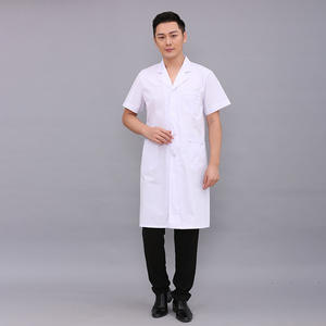 เสื้อโค้ทสีขาวสำหรับโรงพยาบาลแขนสั้นเสื้อโค้ทสำหรับหมอพยาบาลชุดฤดูร้อน - Product Image 3