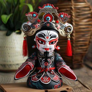 Muñeca de la Ópera de Sichuan con Cambio de Rostro, Figura Colorida de Drama Tradicional, Hecha a Mano en Plástico, Recuerdo Coleccionable, Adorno de Escritorio - Product Image 3