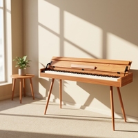 B105 Upright Desk Piano With Metal Single Pedal Multifunction Buttons 12V Power Built-in Stereo Speaker