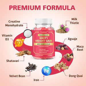 Rosebest OEM Private Label Zuckerfreie Vegane Natürliche Pfirsich-Geschmack Po-Vergrößerungs-Gummibärchen zur Gewichtszunahme für Frauen - Product Image 2