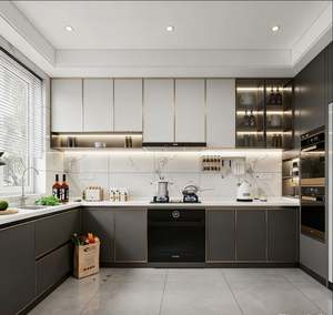 Gabinetes de Cocina de Madera Maciza, Juego Completo de Lujo Personalizado, Diseño Modular Moderno, Listos para Armar - Product Image 3