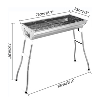Barbecue pliant moderne OEM ODM 29 pouces en acier inoxydable, électrophorèse, étanche, pour camping et pique-nique en extérieur