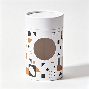 Boîte en carton cylindrique multi-tailles avec fenêtre transparente, tube en papier rond, boîte d'emballage commerciale pour grains de café - Product Image 5
